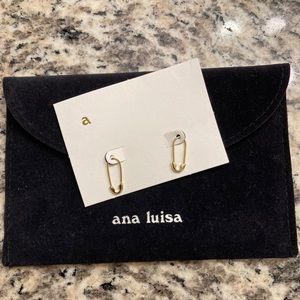 Ana Luisa Gold Safety Pin Earrings - New